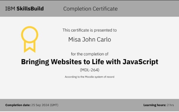 bringing-websites-to-life-with-js-cert certificate image