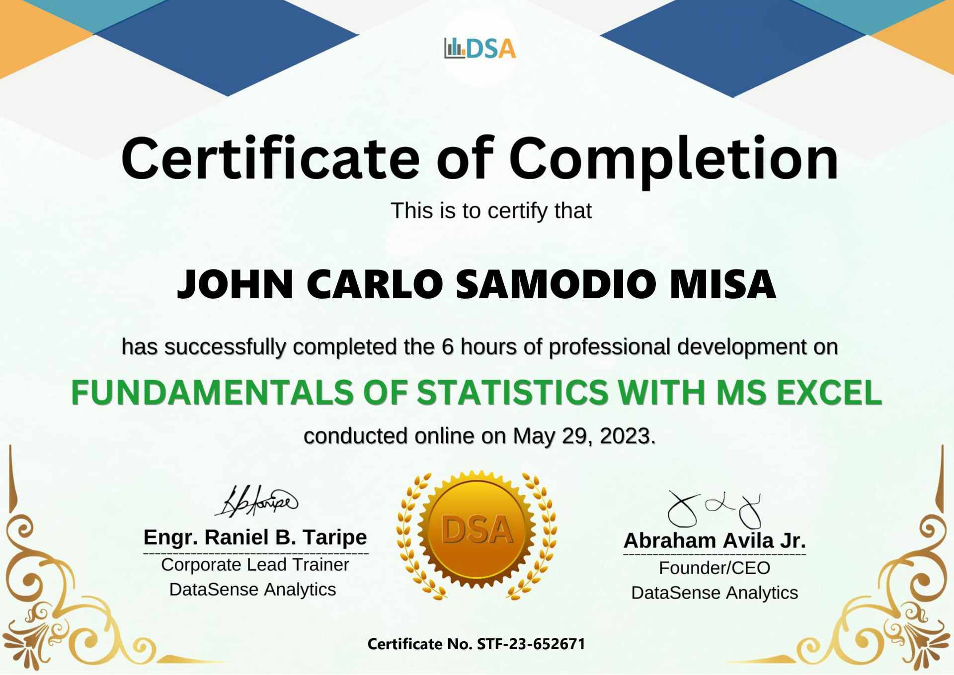 Data-Analytics-Certificate certificate image