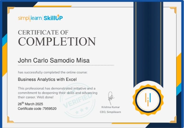 business-analytics-with-excel-cert certificate image